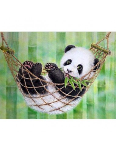 Broderie Diamant Panda dans un hamac du meilleur 