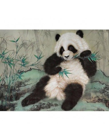 Broderie Diamant Panda qui mange Economisez 