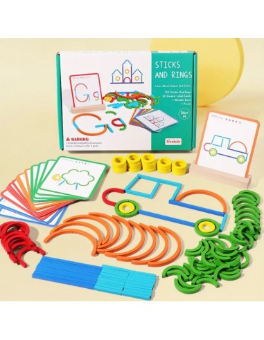 Jeu de Construction de Motifs de Lettres - Montessori solde