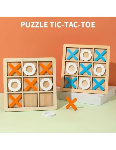 Jeu Puzzle Tic-Tac-Toe Montessori les ctes