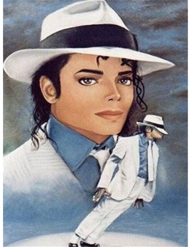 Broderie Diamant Portrait Michael Jackson "Full White" offre 