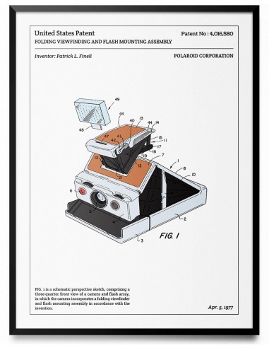 Affiche de brevet - Polaroid SX-70 pas cheres