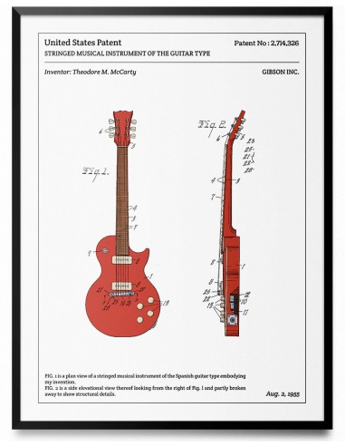 Affiche de brevet - Gibson Les Paul shop