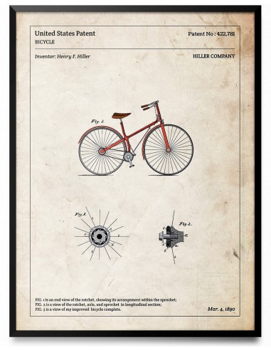 Affiche de brevet - Vélo en stock