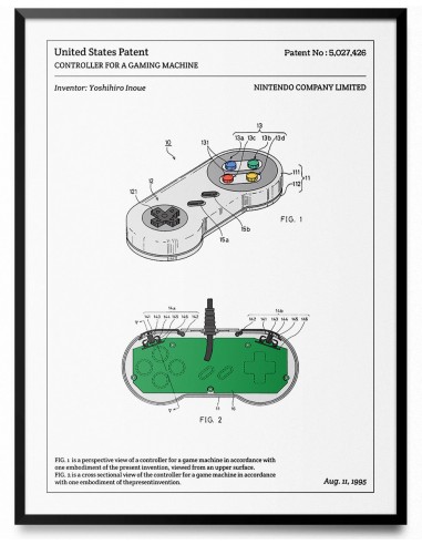 Affiche de brevet - Manette de Super Nintendo du meilleur 