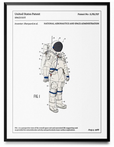 Affiche de brevet - Combinaison d'astronaute chez Cornerstreet bien 