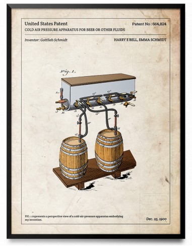 Affiche de brevet - Tireuse à bière français