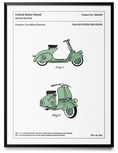 Affiche de brevet - Vespa français