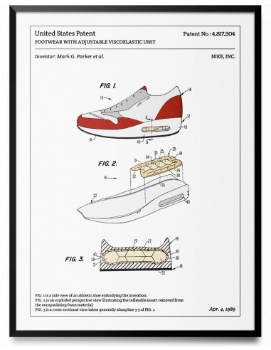 Affiche de brevet - Nike Air Max livraison gratuite