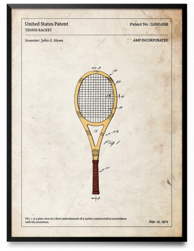 Affiche de brevet - Raquette de tennis Pour