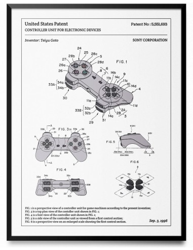 Affiche de brevet - Manette de Playstation Amélioration de cerveau avec