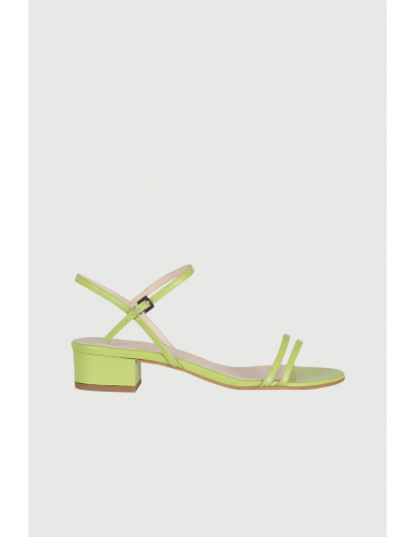 Maisie Sandals in Lime-coloured Leather destockage