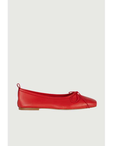 Sienna Ballet Flats in Red Leather Profitez des Offres !