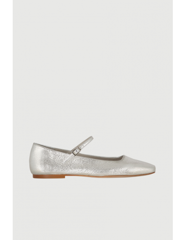 Julieta Mary Janes in Silver Leather de la marque