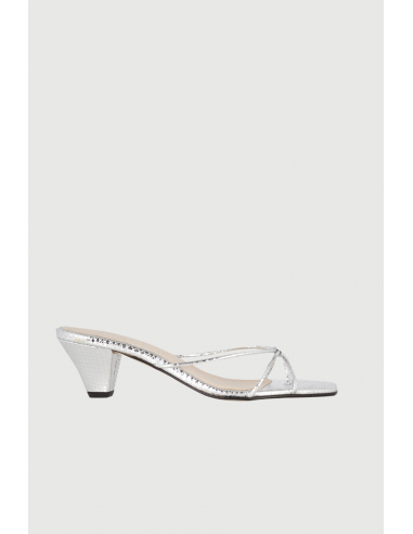 Lottie Sandals in Silver Leather Profitez des Offres !