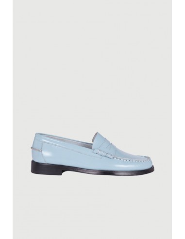 Zoe Loafers in Blue Leather une grave pollution 