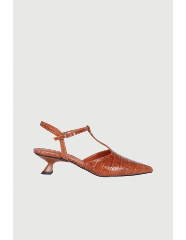 Camila Pumps in Caramel croc-effect Leather Profitez des Offres !