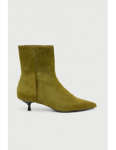 Paula Ankle Boots in Olive Calf Hair livraison gratuite