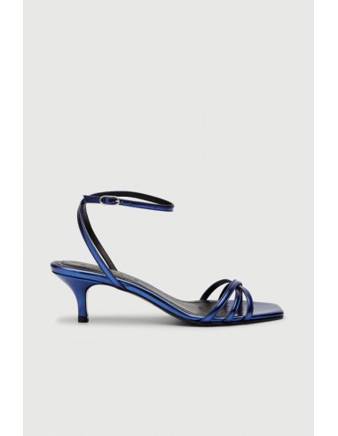 Uma Sandals in Metallic Ocean-coloured Leather la chaussure