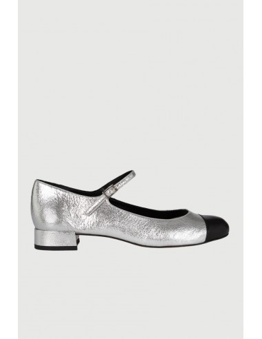 Lola Mary Janes in Silver Leather pas cher 