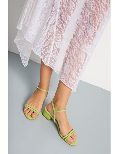 Maisie Sandals in Lime-coloured Leather En savoir plus