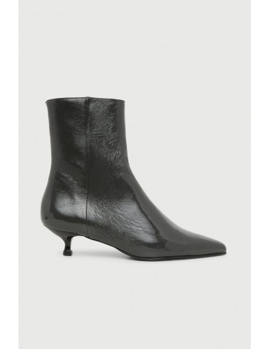 Paula Ankle Boots in Grey Patent Leather basket pas cher