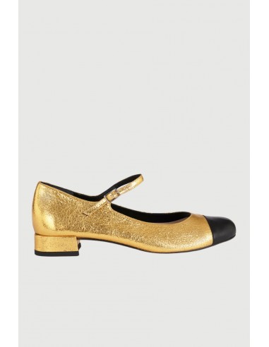 Lola Mary Janes in Gold Leather offre 