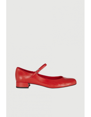 Emilia Mary Janes in Red Leather Economisez 