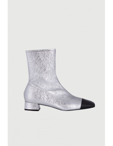 Laurie Ankle Boots in Silver Leather Economisez 