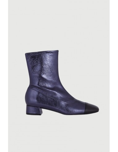 Laurie Ankle Boots in Ocean-coloured Metallic Leather du meilleur 