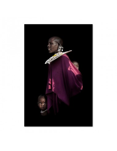 Femme et enfants Maasai - ÉDITION LIMITÉE rembourrage situé sous