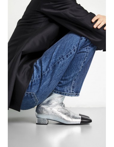 Laurie Ankle Boots in Silver Leather français