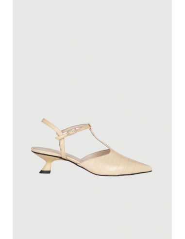 Camila Pumps in Vanilla croc-effect Leather shop