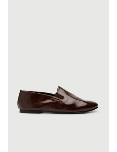 Cleo Loafers in Chocolate Patent Leather solde