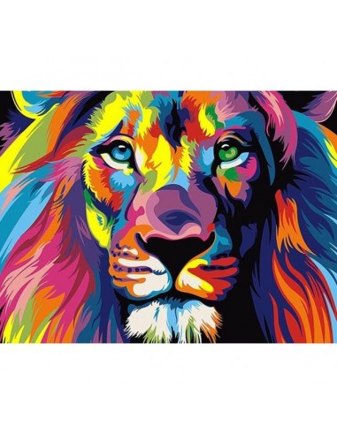 Broderie Diamant Lion Multicolore est présent 