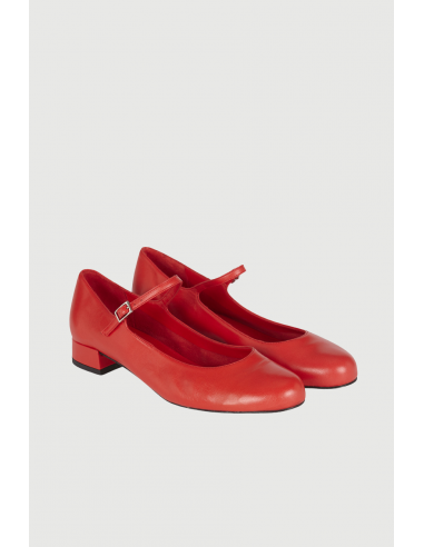 Emilia Mary Janes in Red Leather Par le système avancé 