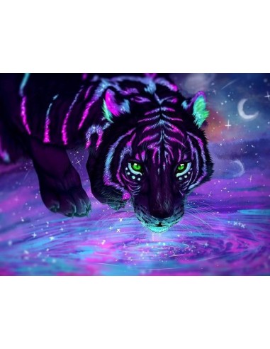 Broderie Diamant Tigre Effet Neon Profitez des Offres !